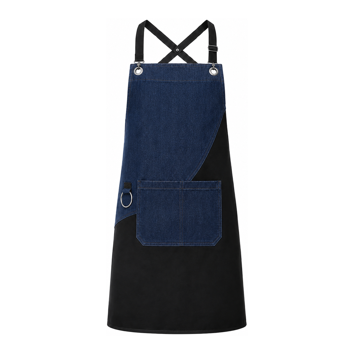 Blue and black denim twill work apron by PODIA