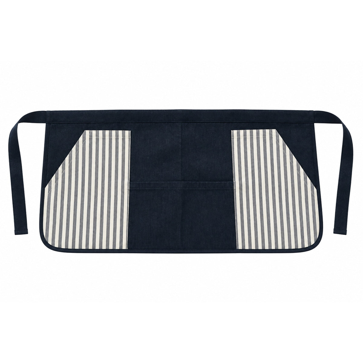 Unisex service apron in stonewashed denim and cotton canvas