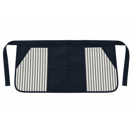 Unisex service apron in stonewashed denim and cotton canvas